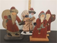 (4) Vintage Hand Painted Santas