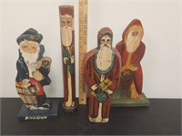 (4) Antique and Vintage Hand Painted Santas