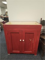 Old Painted Red Dry Sink- Chipped and Scuffed-