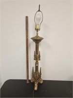 Solid Brass Lamp w Great Details- 41" Tall-