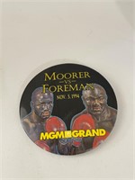 Vintage Boxing Moorer vs Foreman Button MGM Grand