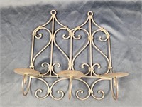 DECORATIVE 3 CANDLE WROUGHT IRON CANDLE HOLDER