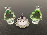 (3) Swarovski Crystal Miniatures- 2 Christmas