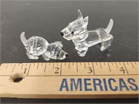 (2) Swarovski Crystal Miniatures- Dogs