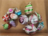 (12) Vintage Glass Ornaments- Including Fruit