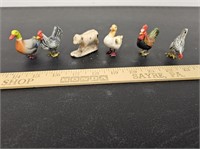 (6) Farm Animal Miniatures- Metal and Composite-