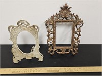(2) Antique Victorian Style Metal Frames- One Has