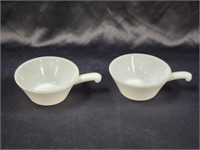 (2) VINTAGE ANCHOR HOCKING FIRE KING MILK GLASS...