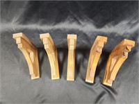 (5) WOODEN CORBELS