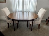 Cherry Dining Room Table w/ Leaves and 2 Chairs