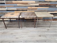 (3) VINTAGE CARD TABLES