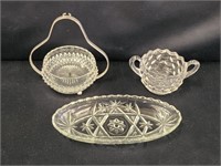 ANCHOR HOCKING "STAR OF DAVID" OVAL RELISH DISH,..