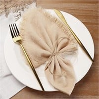 flax linen dining table cloth 4 pcs with golden
