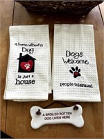 Dog Towels & Ceramic Bone