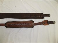 2pc Leather Rifle Slings w/ Quick Release Studs