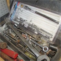 BOX OF SOCKETS, WRENCHES ETC