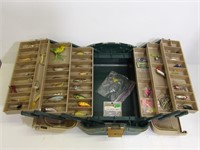 Large Tackle Box with Many Lures and Hooks