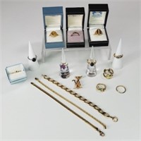 94 Grams 14KT Gold Jewelry: Rings, Bracelets