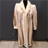 Ladies Ivory & Brown Fur Coat, Pappas Furs