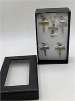 RELIGIOUS CROSS NECKLACE W/ CHANGEABLE PENDANTS