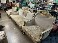 GRAND BAROQUE PARLOR SET SOFA LOVESEAT CHAIR NOTE