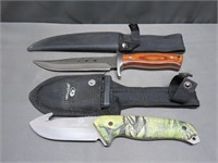 Lot of 2 Knives and Sheaths Utility