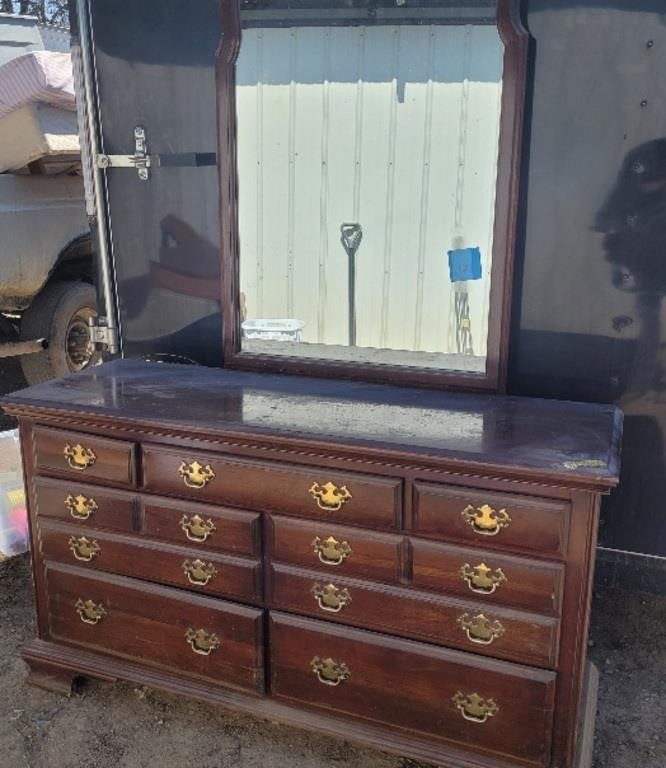 dresser and mirror