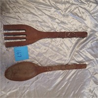 wood spoon and forks