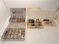 4 Sm Organizers w/ Worms Hooks Weights More