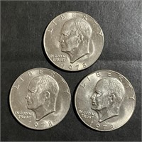 LOT OF (3) 1978 P,D EISENHOWER ONE DOLLAR COINS