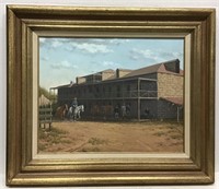 FRAMED UNION SOLDIER FORT B ADAMS PAINTING #1480