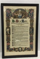 ANTIQUE BILL OF RIGHTS PRINT