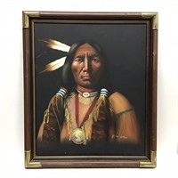 FRAMED INDIAN WARRIOR F ROWE