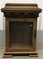 ANTIQUE TIGER OAK DISPLAY CABINET