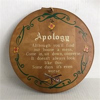 WOOD APOLOGY PLAQUE