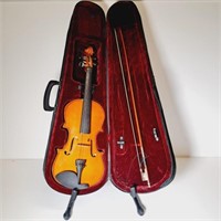 Unbranded Violin w/ Case & Bow