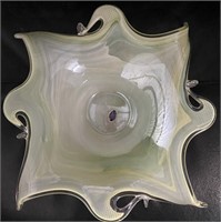 MURANO GREEN HAND BLOWN BOWL