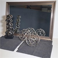 Metal Spheres, Wall Mirror, Placemats, Sculpture