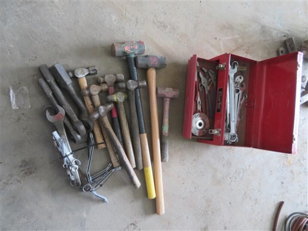 Tool Box w/wrenches, hammers