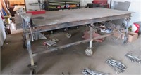 Lrg. Metal Welding Table on wheels w/vice