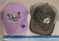 2 Baseball Hats "Purple Beach and Grey Pool"