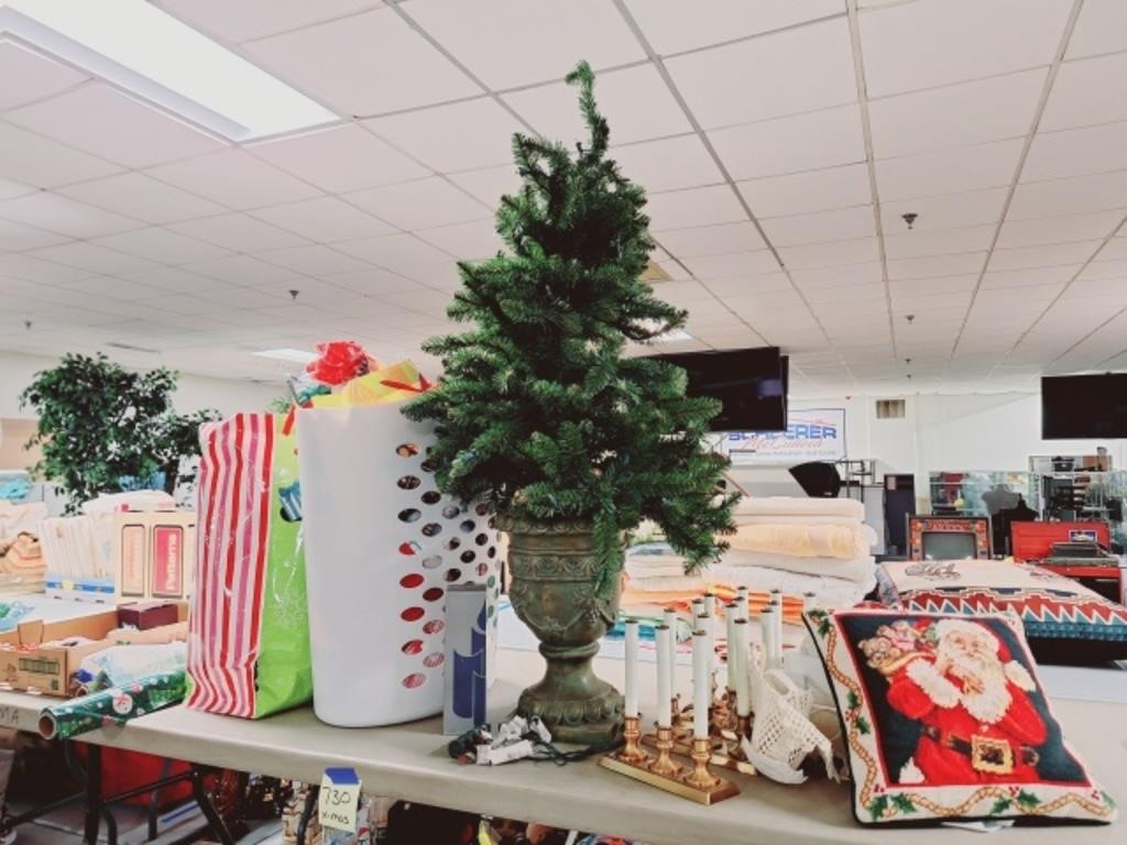 Christmas Tree, Candle Sticks, Ornaments