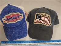 2 Baseball Hats "America and Old Glory"