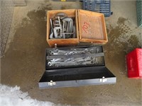 Tool Box w/wrenches & C-Clamps