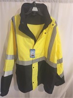 Class 2 Size 2X Rain Jacket with Velcro in Hood