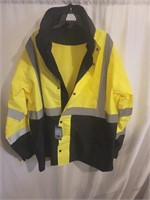 Class 2 Size 2X Rain Jacket with Velcro in Hood