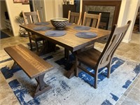 Habegger Wood Farm House Table, Bench & Chairs