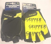 2 Fingerless gloves Size L "Black/Yellow"