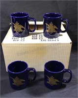Coffee mugs with gold Anheuser-Busch emblem