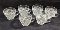 Glass Punch bowl cups. No punch bowl. 6ct.